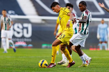 Francisco Goncalves ve Sidny Lopes Cabral Liga Portekiz maçı sırasında CF Estrela Amadora ve CD Nacional (Maciej Rogowski / Ball Raw Images)