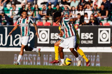 Francisco Goncalves ve Marcus Abraham Liga Portekiz maçı sırasında CF Estrela Amadora ve CD Nacional (Maciej Rogowski / Ball Raw Images)