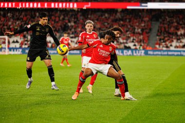 Leandro Barreiro ve Miguel Sousa, Liga Portekiz maçı sırasında SL Benfica ve Casa Pia AC (Maciej Rogowski / Ball Raw Images) arasında görüldü.)