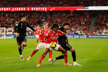 Leandro Barreiro ve Miguel Sousa, Liga Portekiz maçı sırasında SL Benfica ve Casa Pia AC (Maciej Rogowski / Ball Raw Images) arasında görüldü.)