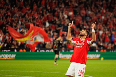 Vangelis Pavlidis, SL Benfica ile Casa Pia AC (Maciej Rogowski / Ball Raw Images) arasında oynanan Liga Portekiz maçında gol attıktan sonra kutlama yaparken görülüyor.)