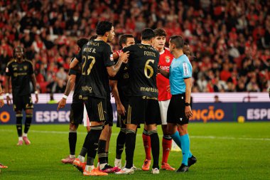Casa Pia oyuncuları Gustavo Correia ile birlikte Liga Portekiz maçında SL Benfica ve Casa Pia AC (Maciej Rogowski / Ball Raw Images) arasında görüldü.)
