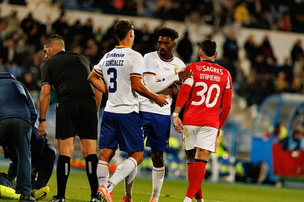 Fran Gonzalez, Bruno Almeida ve Nicolas Otamendi, Atletico CP ve SL Benfica (Maciej Rogowski / Ball Raw Images) takımları arasındaki Taca De Portugal maçı sırasında görüldü.)