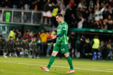 Inaki Pena, Elche CF ve Real Madrid FC takımları arasında oynanan LaLiga EA SPORTS maçında gol attıktan sonra Estadio Manuel Martinez Valero (Maciej Rogowski / Ball Raw Images)