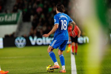 Alvaro Carreras, Elche CF ve Real Madrid FC takımları arasında Estadio Manuel Martinez Valero (Maciej Rogowski / Ball Raw Images) maçında görüldü.)