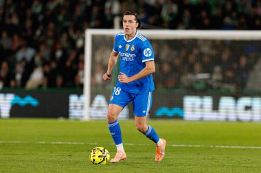 Alvaro Carreras, Elche CF ve Real Madrid FC takımları arasında Estadio Manuel Martinez Valero (Maciej Rogowski / Ball Raw Images) maçında görüldü.)