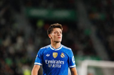 LaLiga EA SPORTS maçı sırasında Elche CF ve Real Madrid FC takımları arasında Estadio Manuel Martinez Valero 'da görüldü (Maciej Rogowski / Ball Raw Images)