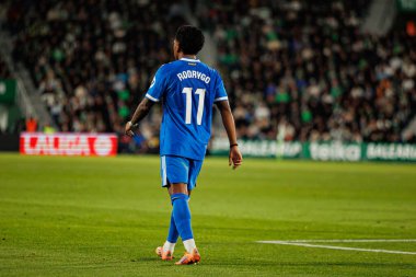 Rodrygo, Elche CF ve Real Madrid FC takımları arasında Estadio Manuel Martinez Valero (Maciej Rogowski / Ball Raw Images) arasında oynanan LaLiga EA SPORTS maçı sırasında görüldü.)