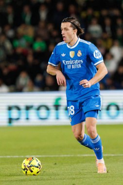 Alvaro Carreras, Elche CF ve Real Madrid FC takımları arasında Estadio Manuel Martinez Valero (Maciej Rogowski / Ball Raw Images) maçında görüldü.)