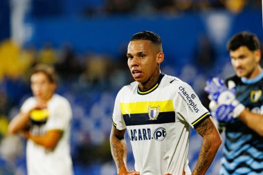 Gustavo Garcia, GD Estoril Praia ve FC Famalicao takımları arasında Estadio Antonio Coimbra da Mota (Maciej Rogowski / Ball Raw Images) maçında görüldü.)