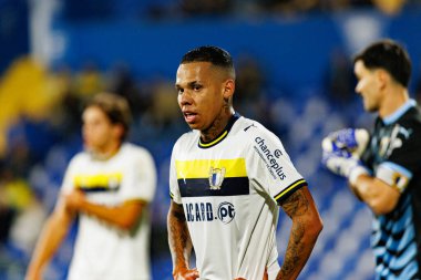 Gustavo Garcia, GD Estoril Praia ve FC Famalicao takımları arasında Estadio Antonio Coimbra da Mota (Maciej Rogowski / Ball Raw Images) maçında görüldü.)