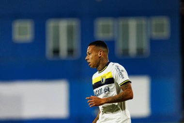Gustavo Garcia, GD Estoril Praia ve FC Famalicao takımları arasında Estadio Antonio Coimbra da Mota (Maciej Rogowski / Ball Raw Images) maçında görüldü.)