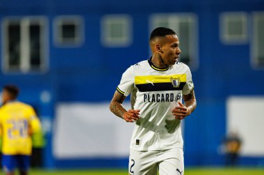 Gustavo Garcia, GD Estoril Praia ve FC Famalicao takımları arasında Estadio Antonio Coimbra da Mota (Maciej Rogowski / Ball Raw Images) maçında görüldü.)