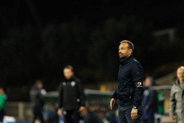 Hugo Oliveira, GD Estoril Praia ve FC Famalicao takımları arasında Estadio Antonio Coimbra da Mota (Maciej Rogowski / Ball Raw Images) maçında görüldü.)