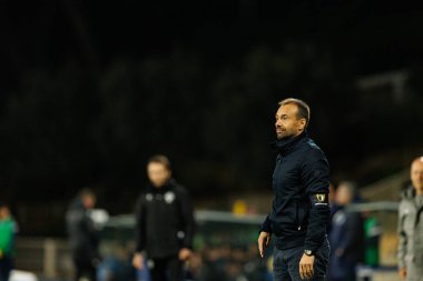 Hugo Oliveira, GD Estoril Praia ve FC Famalicao takımları arasında Estadio Antonio Coimbra da Mota (Maciej Rogowski / Ball Raw Images) maçında görüldü.)