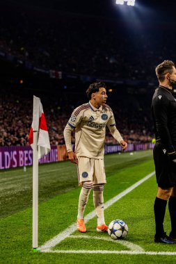 Rayane Bounida, AFC Ajax ve SL Benfica (Maciej Rogowski / Ball Raw Images) arasında Şampiyonlar Ligi faz oyunu sırasında görüldü)