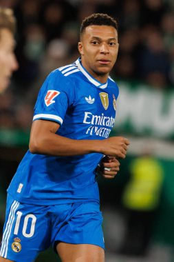 Elche, İspanya - 11 23 23 2025: LaLiga EA SPORTS maçı sırasında Elche CF ve Real Madrid FC takımları arasında Kylian Mbappe görüldü 