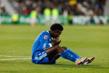 Elche, İspanya - 11 23 23 2025: Vinicius Junior, Elche CF ve Real Madrid FC takımları arasında oynanan LaLiga EA Spor karşılaşmasında görüldü  