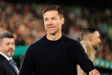 Elche, İspanya - 11 23 23 2025: Xabi Alonso LaLiga EA Spor karşılaşmasında Elche CF ve Real Madrid FC takımları arasında görüldü  