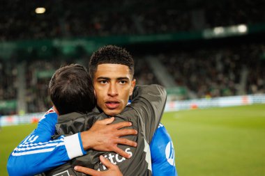 Elche, İspanya - 11 23 23 2025: Jude Bellingham, Elche CF ve Real Madrid FC takımları arasında oynanan LaLiga EA Spor maçı sırasında görüldü  