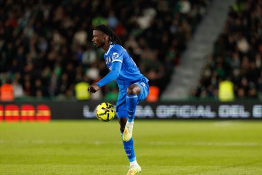 Elche, İspanya - 11 23 23 2025: Eduardo Camavinga, Elche CF ve Real Madrid FC takımları arasında oynanan LaLiga EA EA Spor maçı sırasında görüldü 