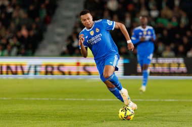 Elche, İspanya - 11 23 23 2025: LaLiga EA SPORTS maçı sırasında Elche CF ve Real Madrid FC takımları arasında Kylian Mbappe görüldü 