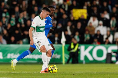 Elche, İspanya - 11 23 23 2025: Martim Neto, Elche CF ve Real Madrid FC takımları arasında oynanan LaLiga EA Spor maçında görüldü  