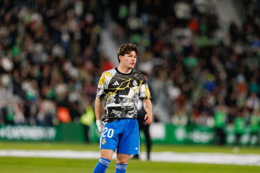 Elche, İspanya - 11 23 23 2025: Fran Garcia, Elche CF ve Real Madrid FC takımları arasında oynanan LaLiga EA Spor maçı sırasında görüldü 