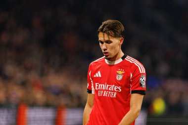 Amar Dediç, AFC Ajax ve SL Benfica (Maciej Rogowski / Ball Raw Images) arasında Şampiyonlar Ligi faz oyunu sırasında görüldü)