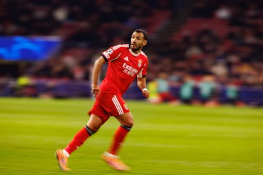 Vangelis Pavlidis, AFC Ajax ve SL Benfica (Maciej Rogowski / Ball Raw Images) arasındaki Şampiyonlar Ligi faz oyununda görüldü)