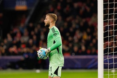 Vitezslav Jaros, AFC Ajax ve SL Benfica (Maciej Rogowski / Ball Raw Images) arasındaki Şampiyonlar Ligi faz oyununda görüldü)