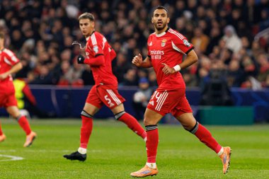 Vangelis Pavlidis, AFC Ajax ve SL Benfica (Maciej Rogowski / Ball Raw Images) arasındaki Şampiyonlar Ligi faz oyununda görüldü)