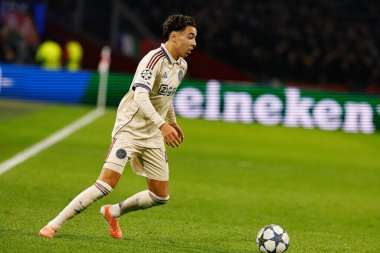 Rayane Bounida, AFC Ajax ve SL Benfica (Maciej Rogowski / Ball Raw Images) arasında Şampiyonlar Ligi faz oyunu sırasında görüldü)