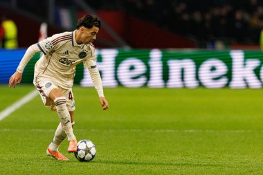 Rayane Bounida, AFC Ajax ve SL Benfica (Maciej Rogowski / Ball Raw Images) arasında Şampiyonlar Ligi faz oyunu sırasında görüldü)