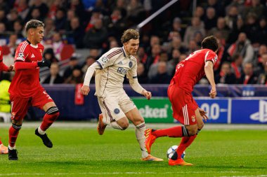 Mika Godts, AFC Ajax ve SL Benfica (Maciej Rogowski / Ball Raw Images) arasında Şampiyonlar Ligi faz oyunu sırasında görüldü)