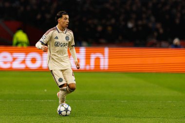 Rayane Bounida, AFC Ajax ve SL Benfica (Maciej Rogowski / Ball Raw Images) arasında Şampiyonlar Ligi faz oyunu sırasında görüldü)