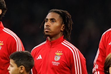 Leandro Barreiro, AFC Ajax ve SL Benfica (Maciej Rogowski / Ball Raw Images) arasında Şampiyonlar Ligi faz oyunu sırasında görüldü)