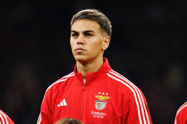 Enzo Barrenechea, AFC Ajax ve SL Benfica (Maciej Rogowski / Ball Raw Images) arasındaki Şampiyonlar Ligi faz oyununda görüldü)