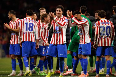 Players of Atletico seen celebrating  during Champions League league phase game between Atletico de Madrid and Internazionale Milano  (Maciej Rogowski/Ball Raw Images)