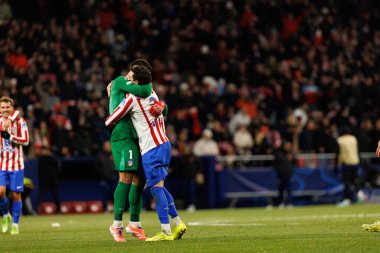 Juan Musso ve Jose Maria Gimenez, Atletico de Madrid ile Internazionale Milano (Maciej Rogowski / Ball Raw Images) arasındaki Şampiyonlar Ligi faz maçında görüldü.)