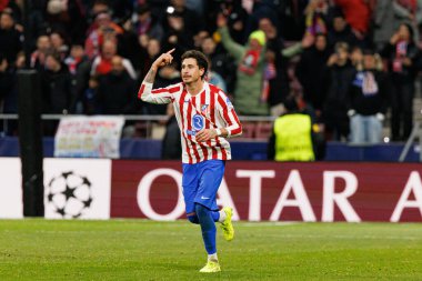 Jose Maria Gimenez seen celebrating after goal during Champions League league phase game between Atletico de Madrid and Internazionale Milano  (Maciej Rogowski/Ball Raw Images)
