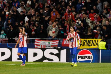 Koke ve Jose Maria Gimenez, Atletico de Madrid ile Internazionale Milano (Maciej Rogowski / Ball Raw Images) arasındaki Şampiyonlar Ligi faz maçında gol üstüne gol atarken görüldü.)