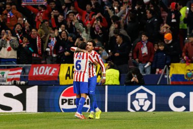 Koke ve Jose Maria Gimenez, Atletico de Madrid ile Internazionale Milano (Maciej Rogowski / Ball Raw Images) arasındaki Şampiyonlar Ligi faz maçında gol üstüne gol atarken görüldü.)