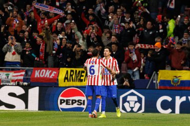 Koke ve Jose Maria Gimenez, Atletico de Madrid ile Internazionale Milano (Maciej Rogowski / Ball Raw Images) arasındaki Şampiyonlar Ligi faz maçında gol üstüne gol atarken görüldü.)