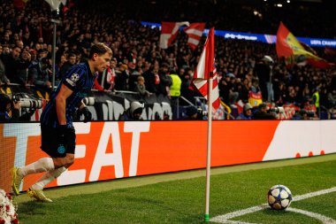 Atletico de Madrid ile Internazionale Milano (Maciej Rogowski / Ball Raw Images) arasındaki Şampiyonlar Ligi faz maçında Nicolo Barella görüldü.)