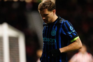 Atletico de Madrid ile Internazionale Milano (Maciej Rogowski / Ball Raw Images) arasındaki Şampiyonlar Ligi faz maçında Nicolo Barella görüldü.)