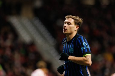Atletico de Madrid ile Internazionale Milano (Maciej Rogowski / Ball Raw Images) arasındaki Şampiyonlar Ligi faz maçında Nicolo Barella görüldü.)