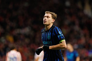 Atletico de Madrid ile Internazionale Milano (Maciej Rogowski / Ball Raw Images) arasındaki Şampiyonlar Ligi faz maçında Nicolo Barella görüldü.)