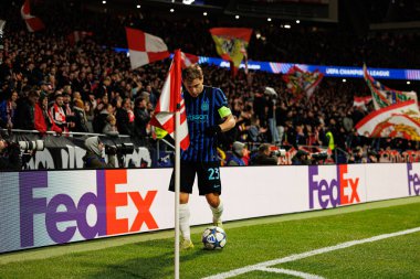 Nicolo Barella seen during Champions League league phase game between Atletico de Madrid and Internazionale Milano  (Maciej Rogowski/Ball Raw Images)
