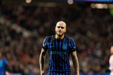 Federico Dimarco, Atletico de Madrid ile Internazionale Milano (Maciej Rogowski / Ball Raw Images) arasındaki Şampiyonlar Ligi faz maçında görüldü.)